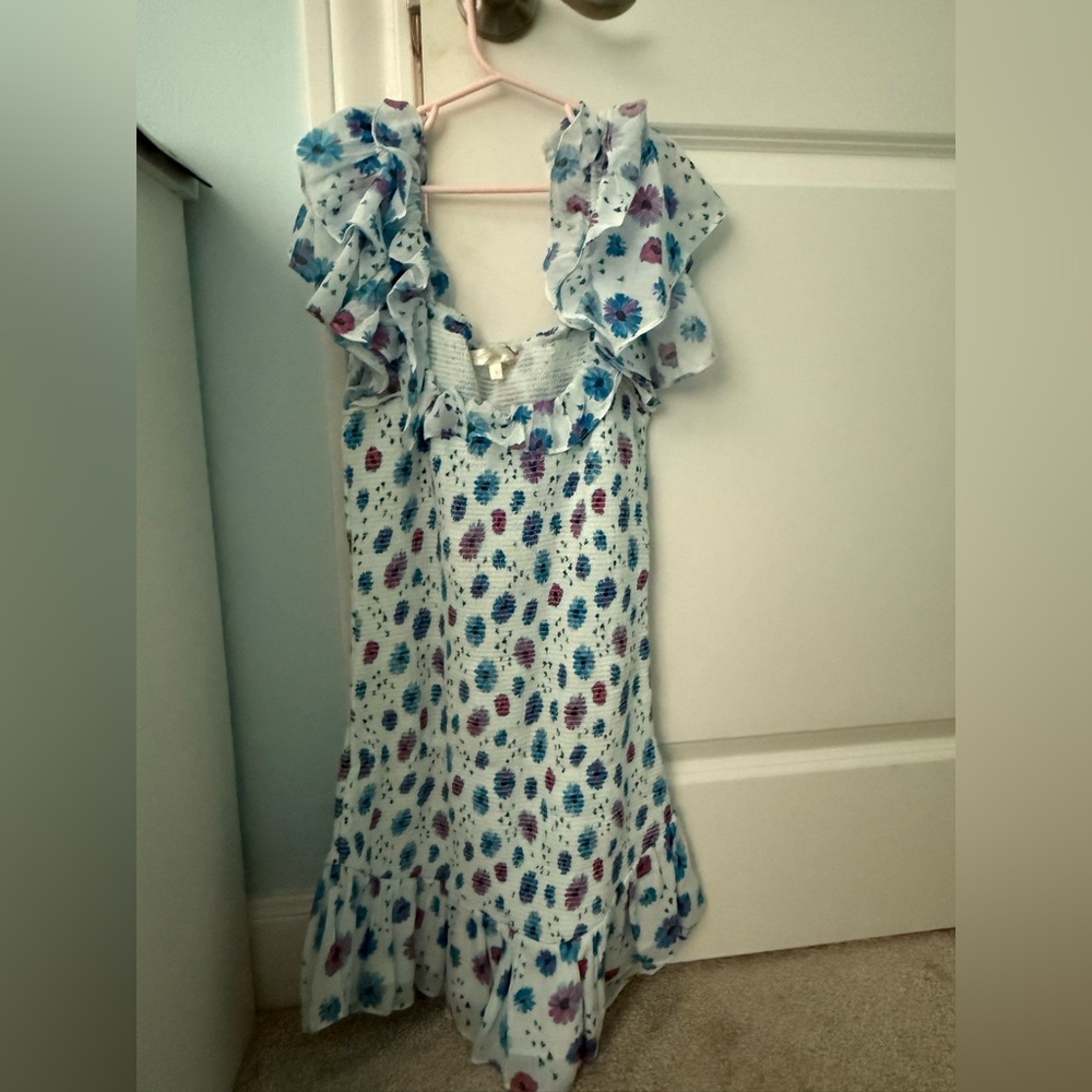 LoveShackFancy blue/purple and white dress